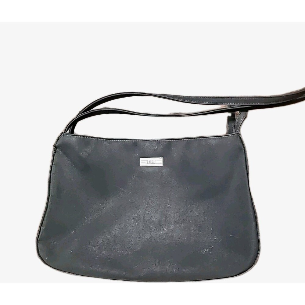 Vintage Ralph Lauren LRL Black Nylon Shoulder Bag Purse Y2K Designer